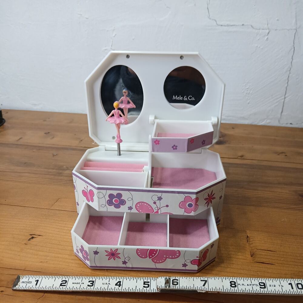 Mele and Co Kelsey Girl's Glitter-Fly Musical Ballerina Jewelry Box used
